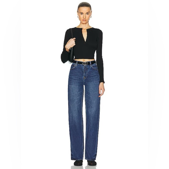 GRLFRND The Brooklyn High Rise Loose Straight Wide Leg Jeans in Humboldt - Picture 1 of 16